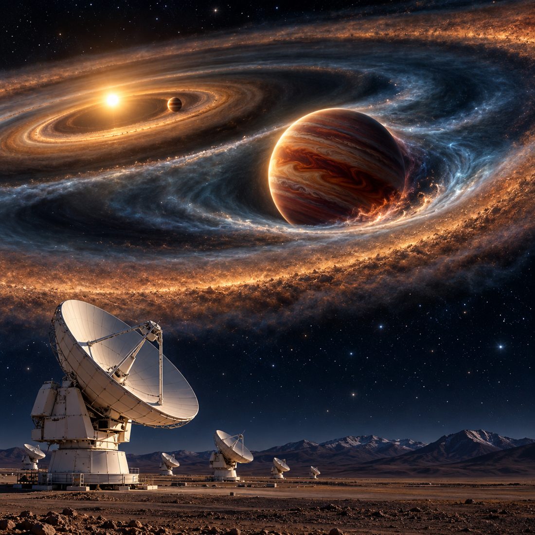 ALMA captura rastro gravitacional de planeta recém‑nascido em WISPIT 2