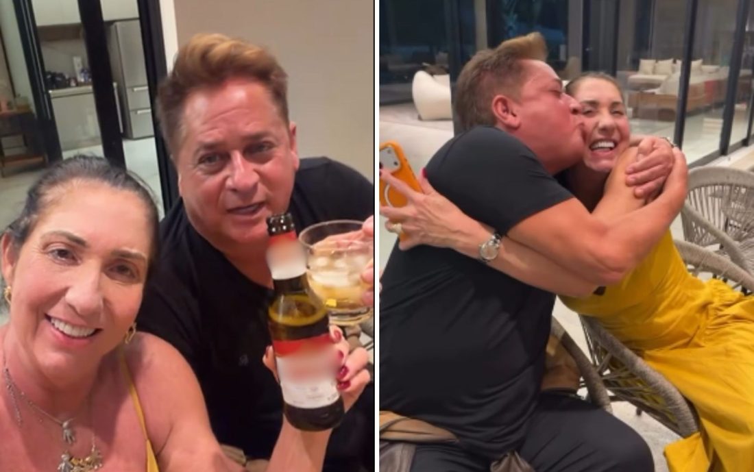 Margareth Serrão Brinda com Leonardo para Comemorar Aniversário do Cantor