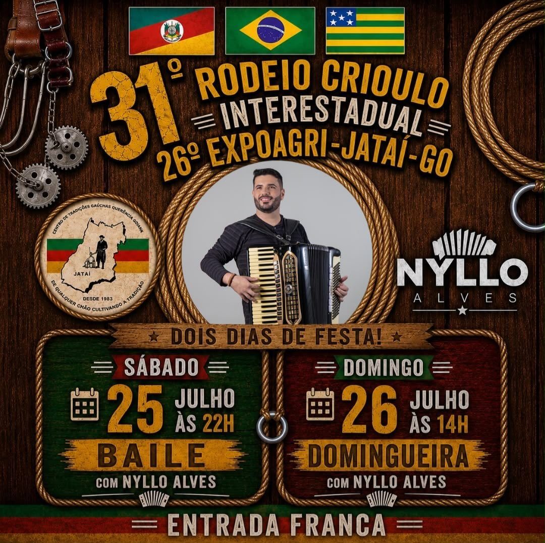 Nyllo Alves Anima o Fim de Semana da 26ª EXPOAGRI e do 31º Rodeio Crioulo em Jataí