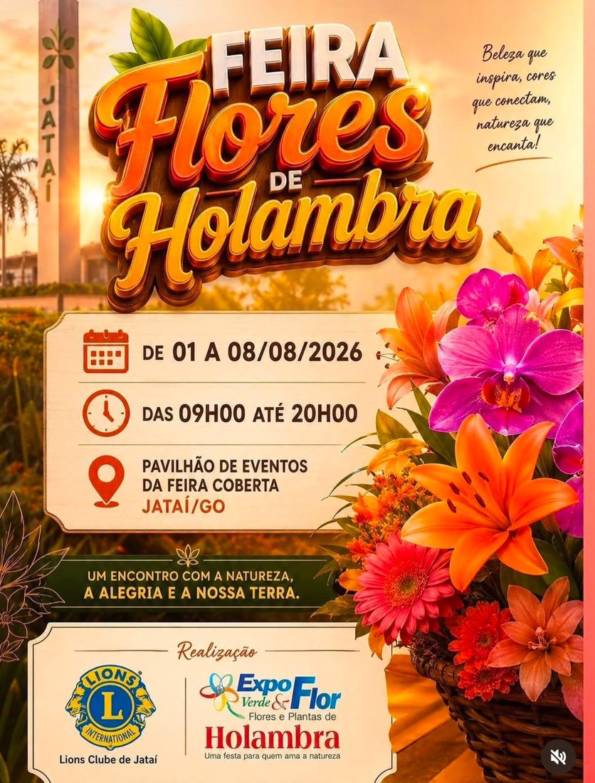 Feira Flores de Holambra Chega a Jataí com Exposição de Flores, Plantas e Paisagismo
