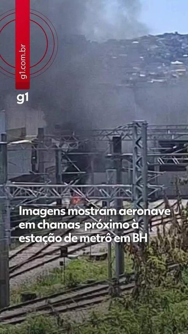 Avião monomotor incendeia-se próximo à Estação São Gabriel, em Belo Horizonte