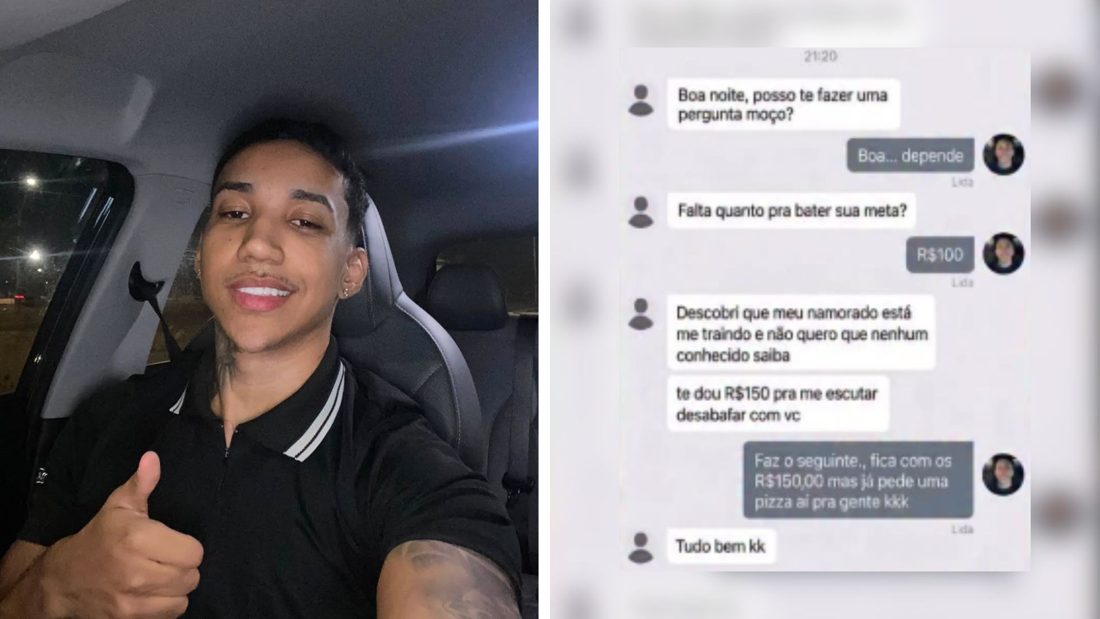 Motorista de aplicativo troca R$150 por pizza ao ouvir desabafo de passageira em Goiânia