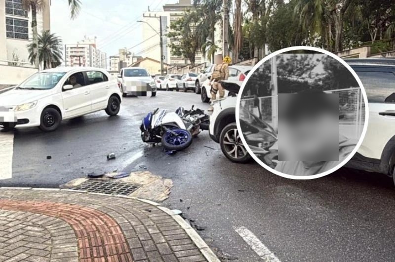 Motociclista morre após colisão frontal contra carro no Centro de Tubarão
