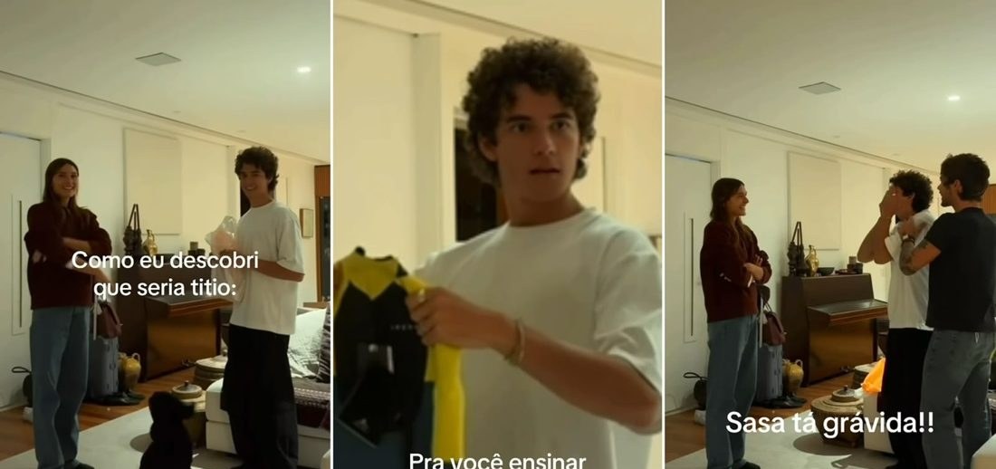 Daniel DanDan reage ao descobrir gravidez de Sasha Meneghel e celebra que será titio