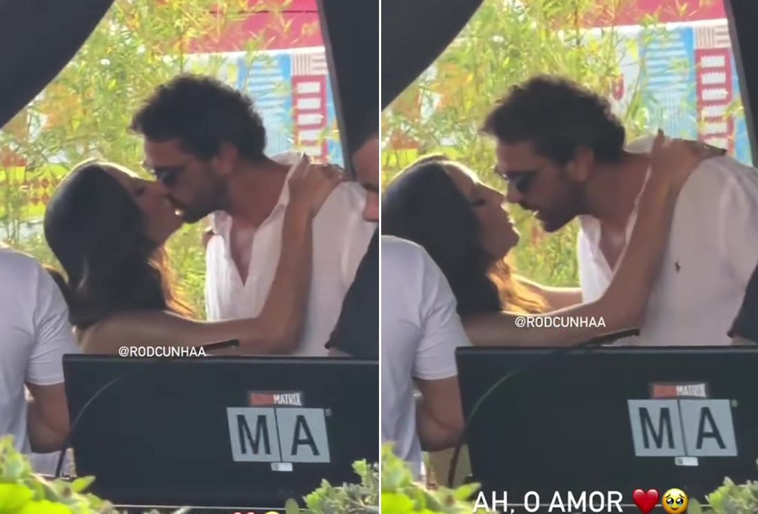Ivete Sangalo beija namorado Tiago Maia durante show da turnê 'Clareou' em Portugal