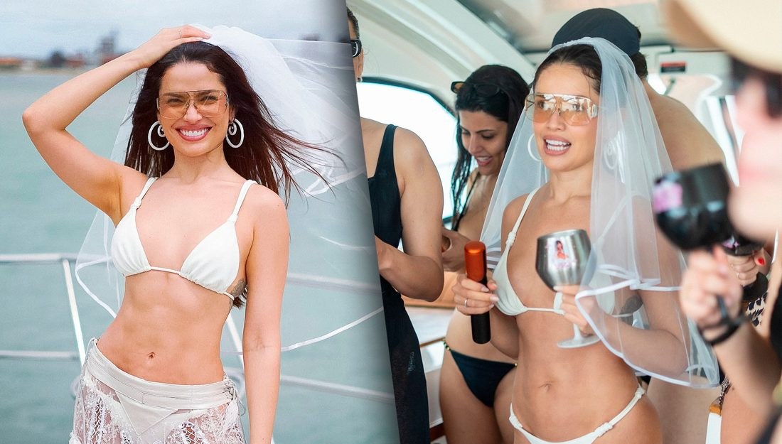 Juliette abre álbum da despedida de solteira com biquíni, véu e mensagem provocativa