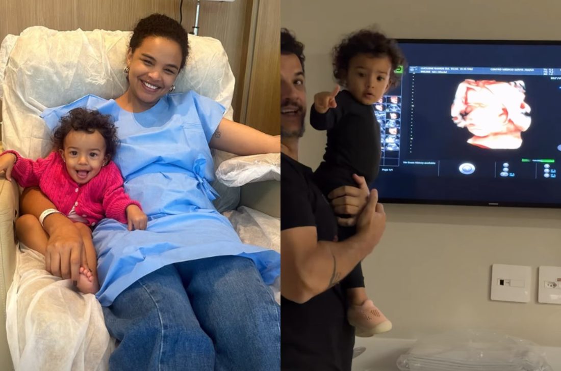 Lucy Ramos revela nome da bebê e compartilha reação emocionada da filha Kyara ao ultrassom