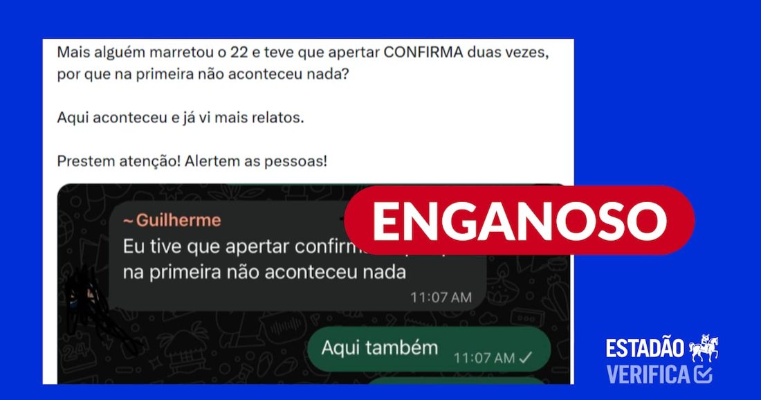Posts enganosos afirmam travamento da tecla ‘Confirma’ após voto no PL são desmentidos