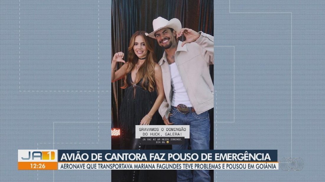 Avião que transportava Mariana Fagundes realiza pouso de emergência em Goiânia
