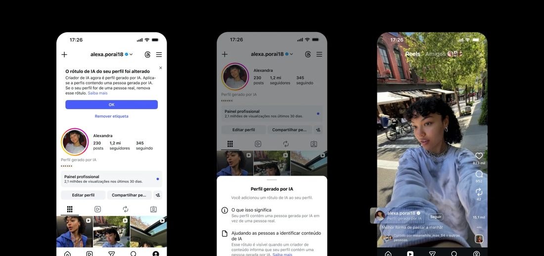 Instagram cria rótulo “Perfil gerado por IA” e promete limitar alcance de contas sem marcação