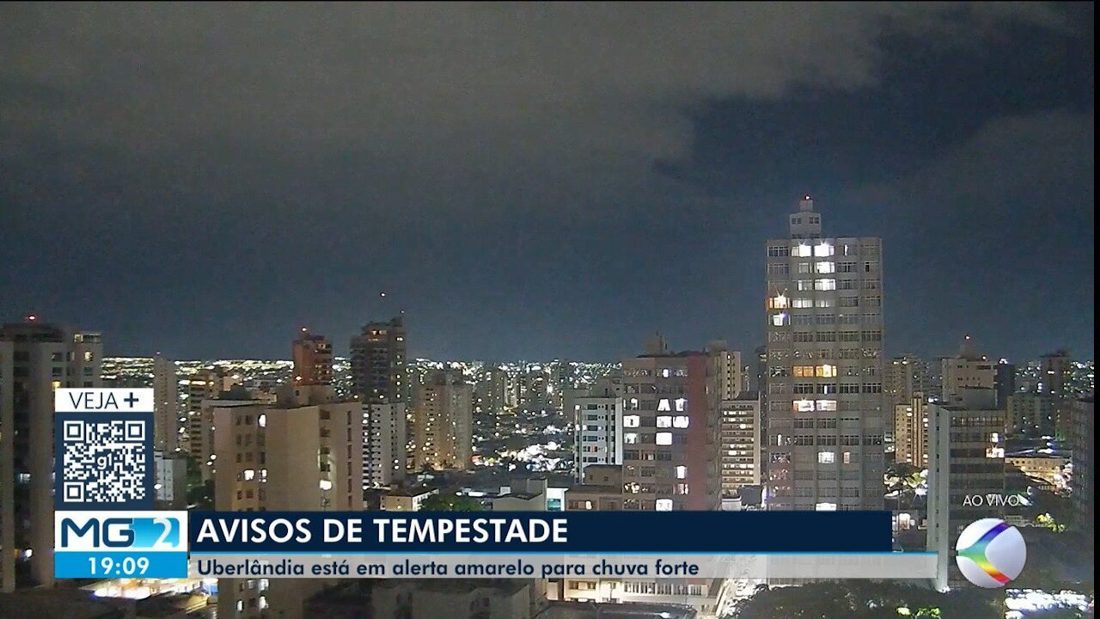 Uberlândia em alerta amarelo para chuva forte