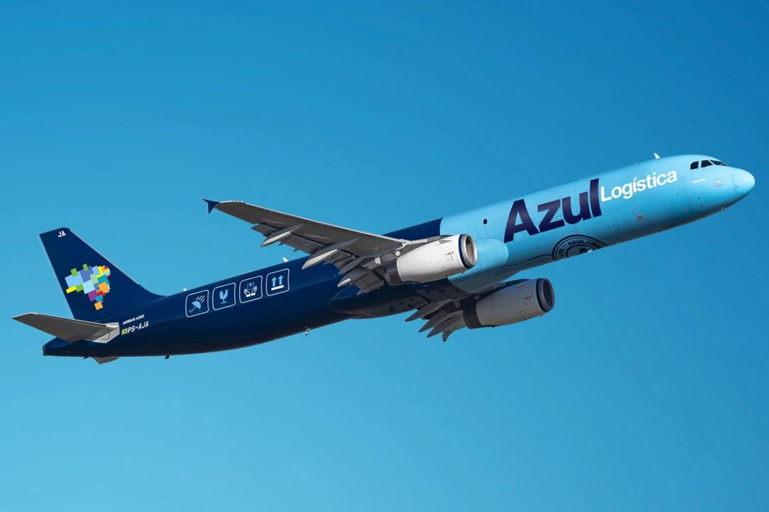 Terceiro Airbus A321P2F da Azul Logística segue em translado rumo ao Brasil
