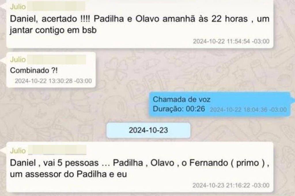 Vorcaro e Padilha realizam jantar restrito antes de encontro com Lula previsto para 2024, apontam mensagens
