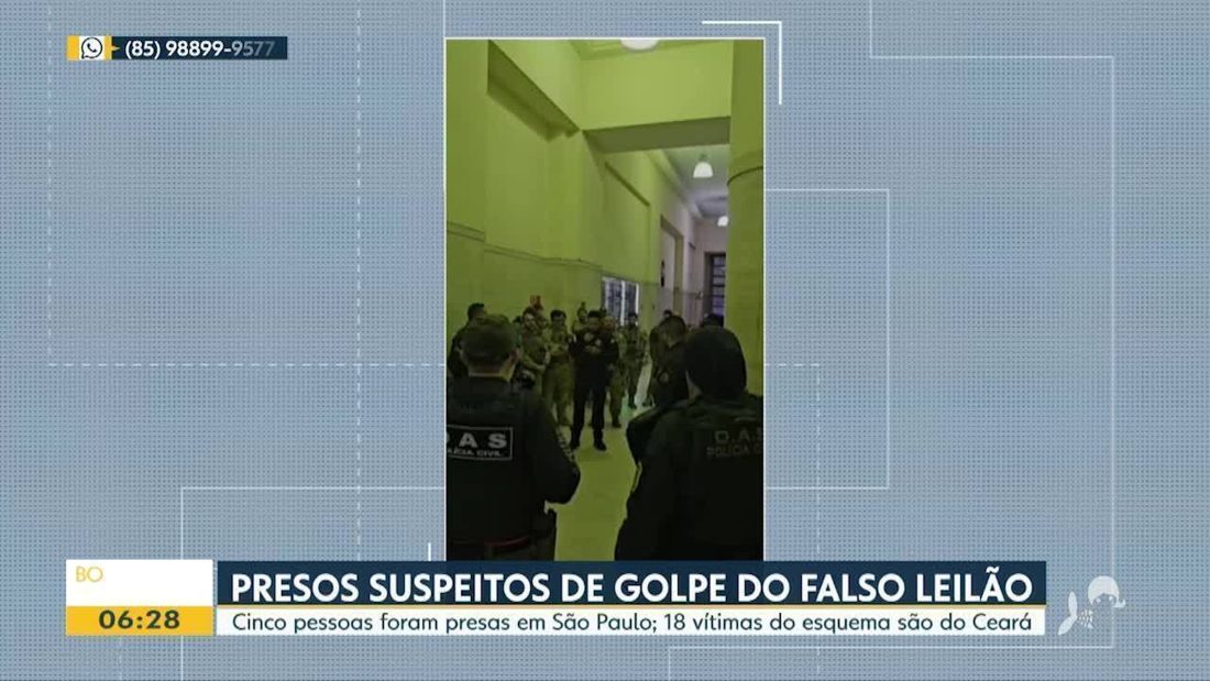Cinco indivíduos são detidos sob suspeita de operar esquema de leilão fraudulento