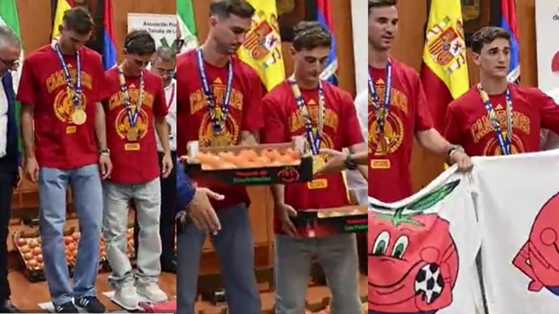 Campeões da Copa recebem tomates de peso, símbolo da Andaluzia