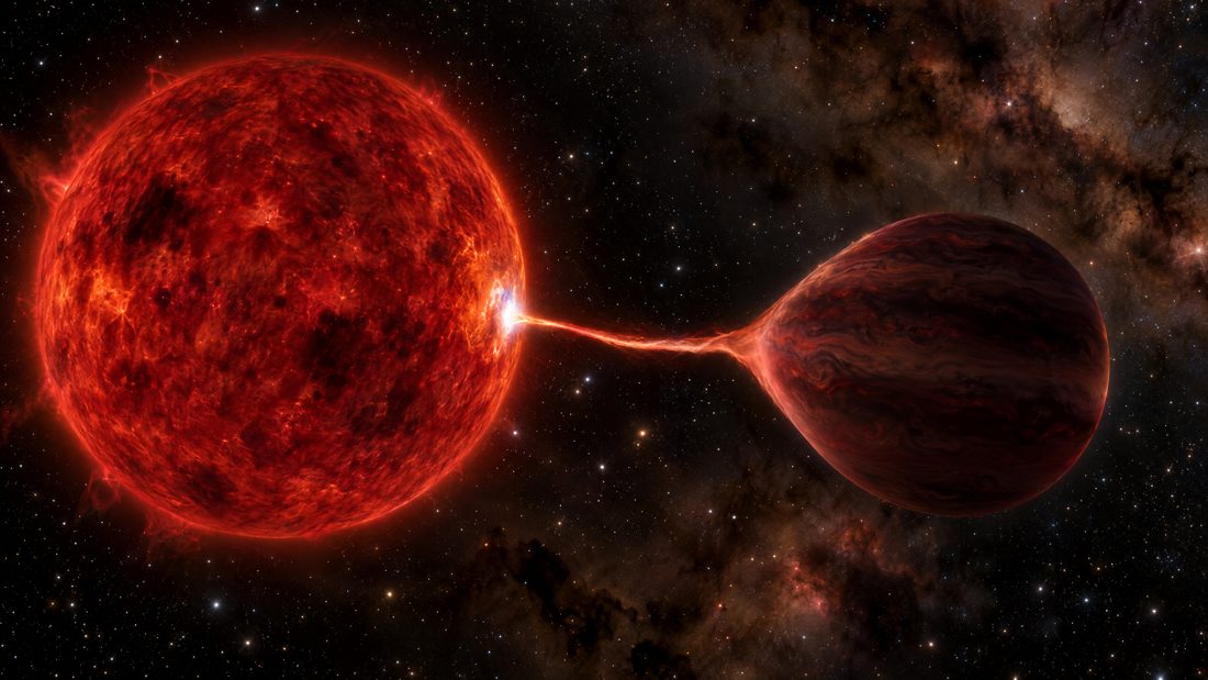 Astrônomos registram, pela primeira vez, estrela de baixa massa consumindo uma anã marrom