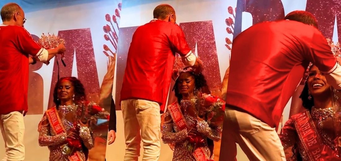 Nova Rainha da Viradouro: Bellinha Delfim Chora ao Ser Coroada por Mestre Ciça