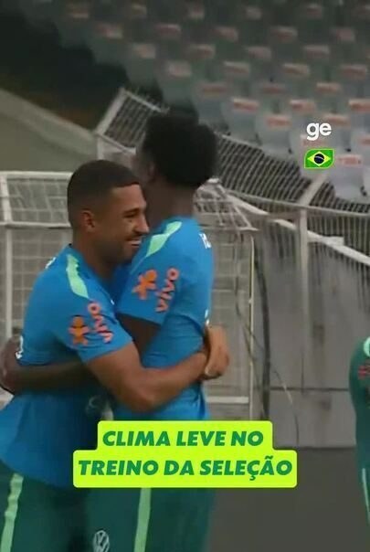 Clima bom no treino do Brasil!