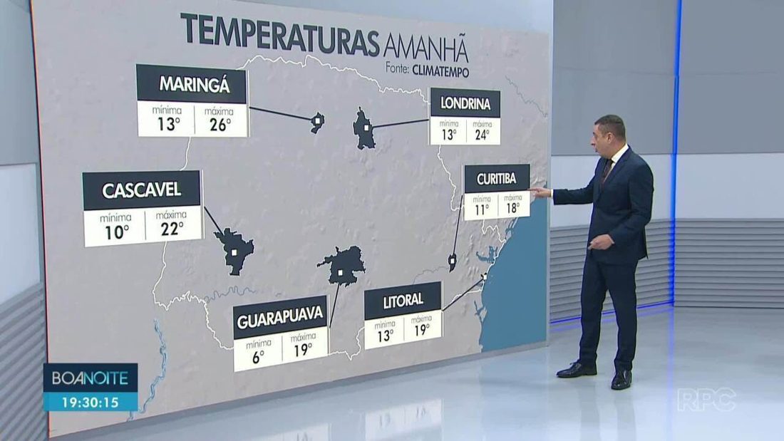 Sol reaparece nos próximos dias, mas temperaturas não sobem tanto em Curitiba e região