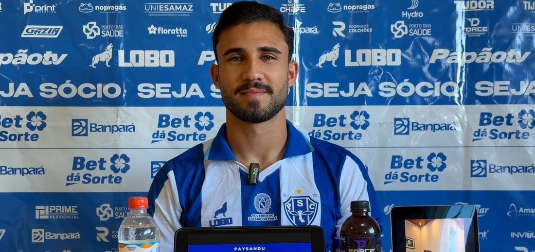 Gustavo Henrique é apresentado no Paysandu e destaca convite de Júnior Rocha