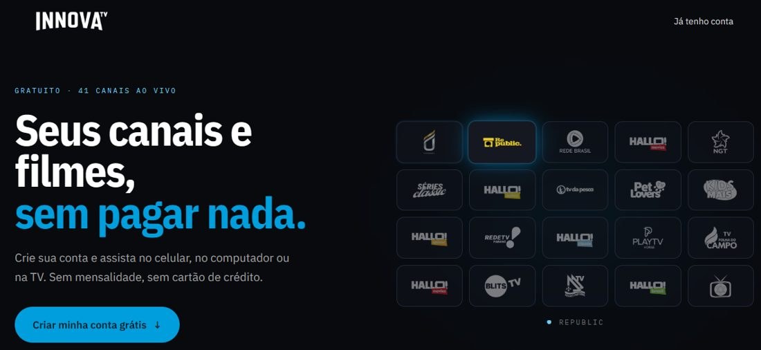 Innova TV: novo streaming gratuito reúne canais ao vivo, rádios e filmes sob demanda