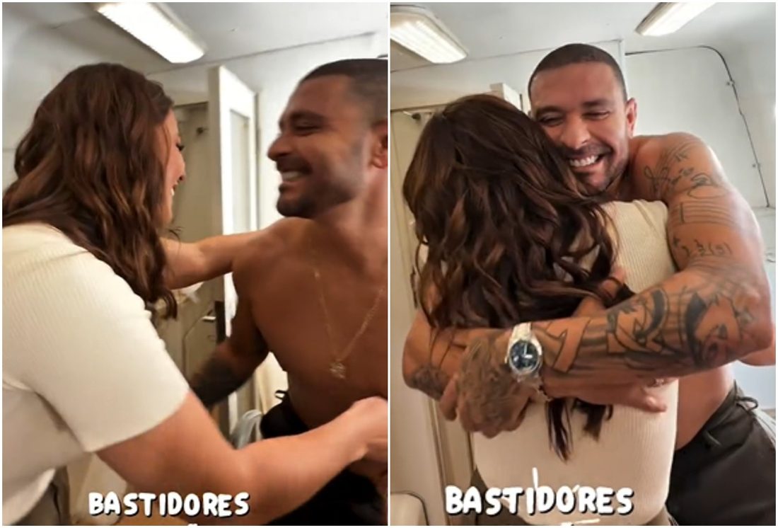 Reencontro de Paolla Oliveira e Diogo Nogueira gera abraço apertado, risadas e troca de olhares em campanha publicitária
