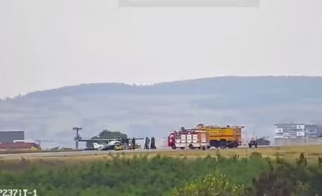 Aeroporto de Sorocaba suspende voos após Cessna ficar na pista sem trem de pouso