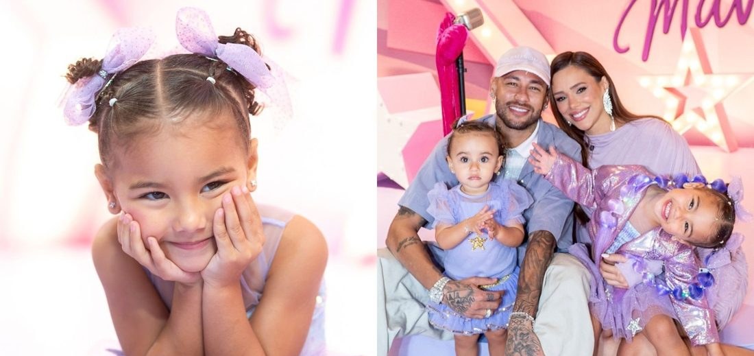 Bruna Biancardi posa com Neymar e filhas em novos cliques do aniversário de Mavie
