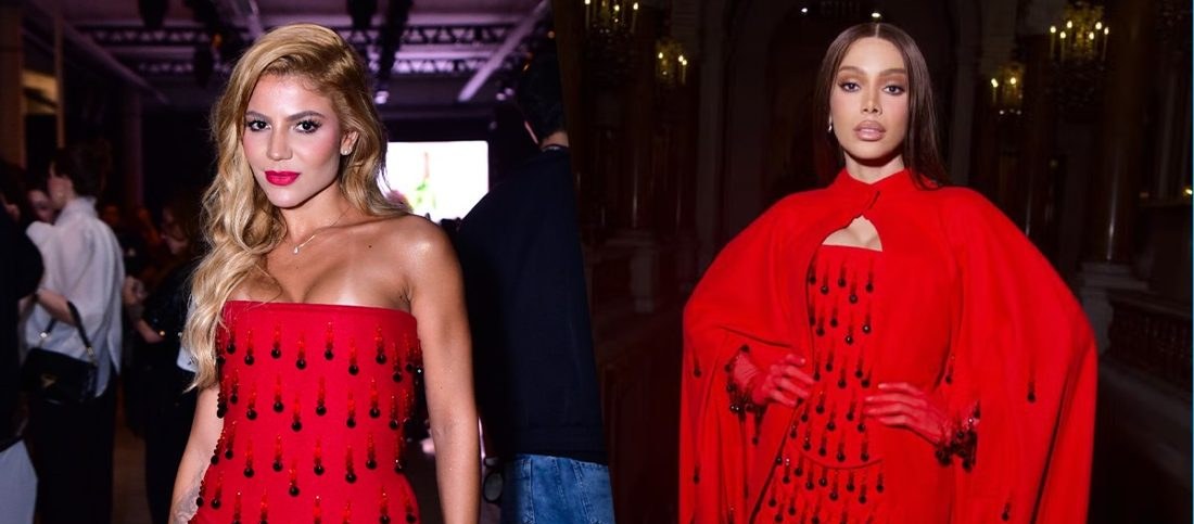 Hariany Almeida usa look emprestado de Anitta na São Paulo Fashion Week