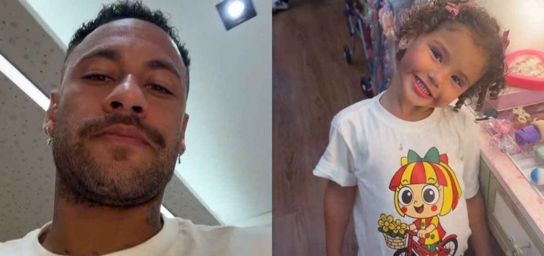 Neymar mostra momento divertido com Mavie e Mel: "Quando elas ficam com o papai é assim"