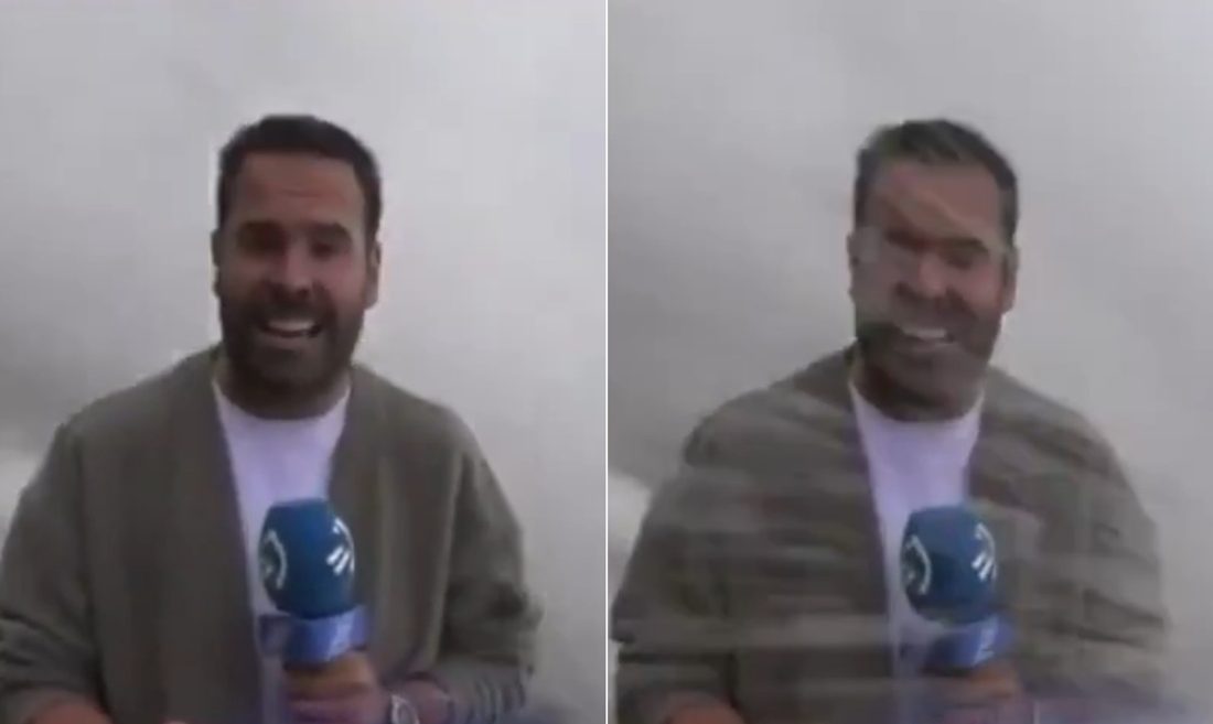 Onda gigante atinge repórter ao vivo durante cobertura de temporal em Ondarroa, País Basco