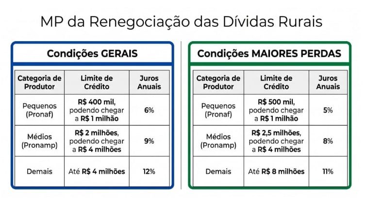 Nova Medida Provisória para Dívidas Rurais Oferece Carência e Prazo Maior