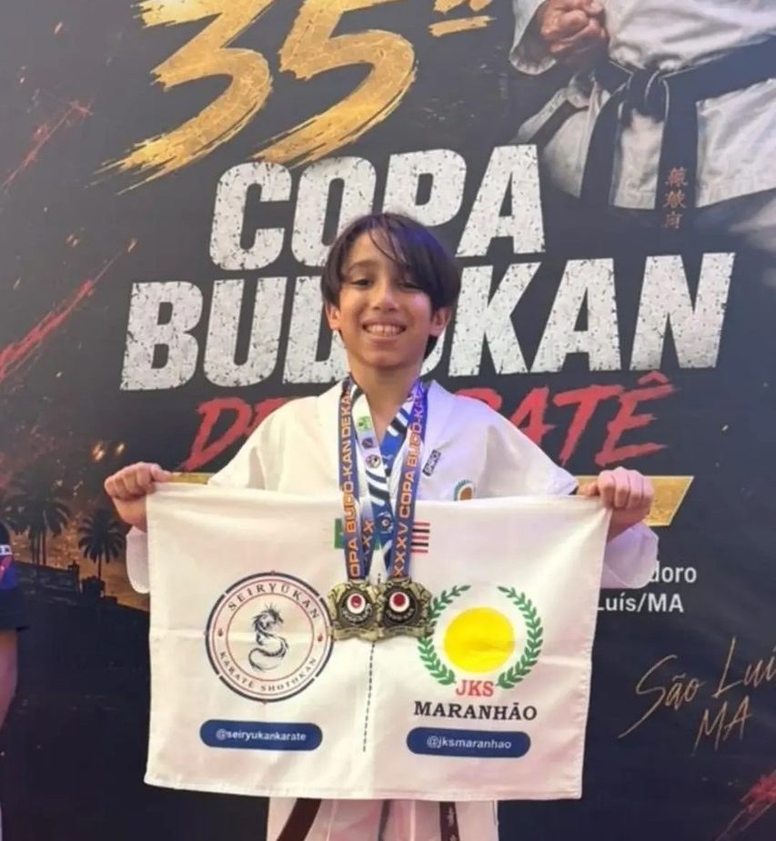 João Guilherme, de 9 anos, conquista bicampeonato mundial de karatê