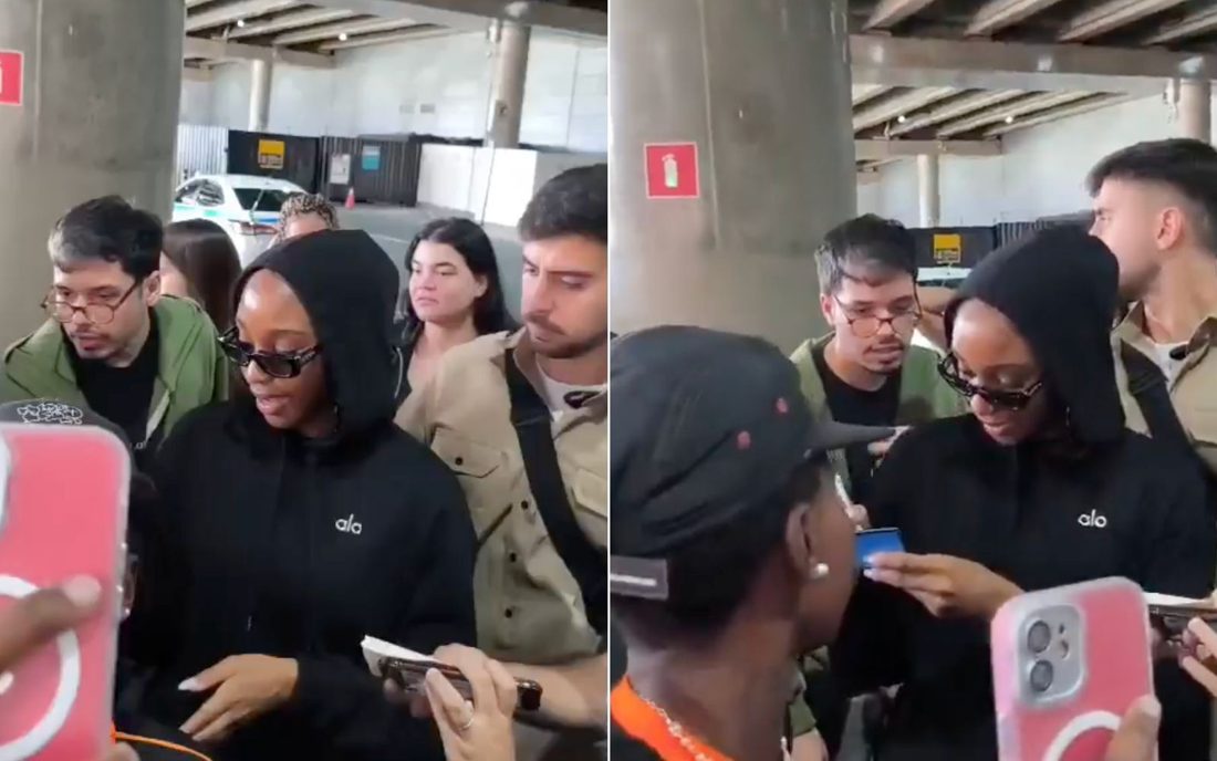 Normani desembarca em São Paulo e atende fãs no aeroporto