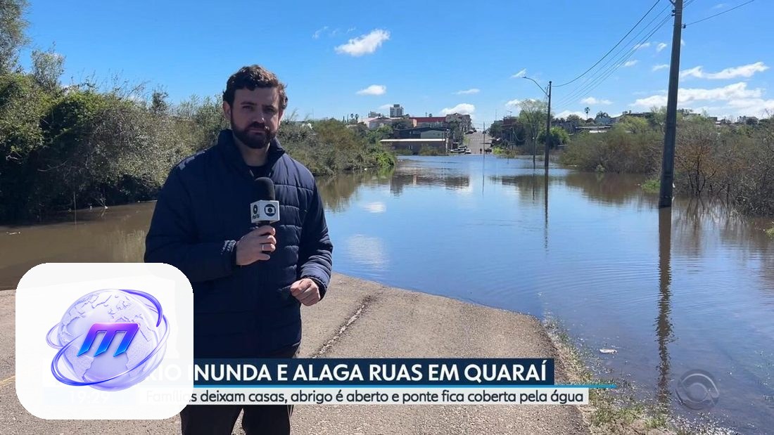 Rio ultrapassa cota e retira famílias de casa em Quaraí