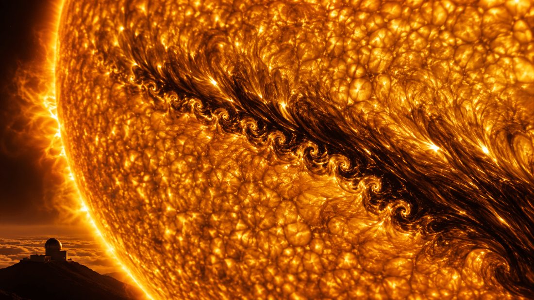 Telescópio Solar Flagra Redemoinhos de 65 km na Superfície do Sol