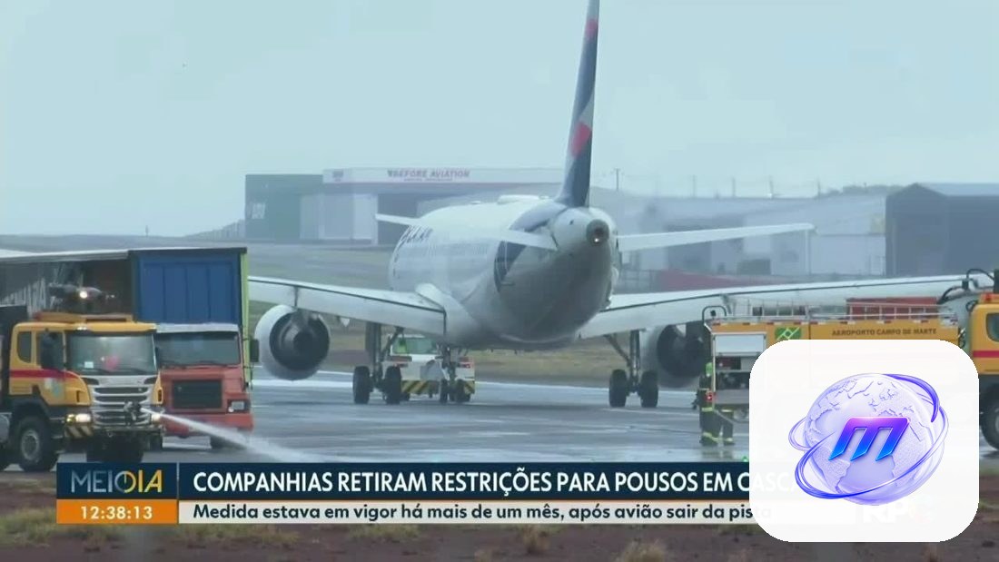 Aeroporto de Cascavel retoma operações sem restrições em pista molhada