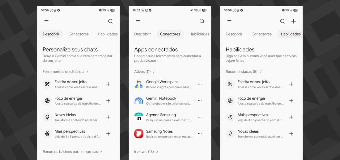 Gemini ganha menu Customize para conectar apps e criar funções sob medida