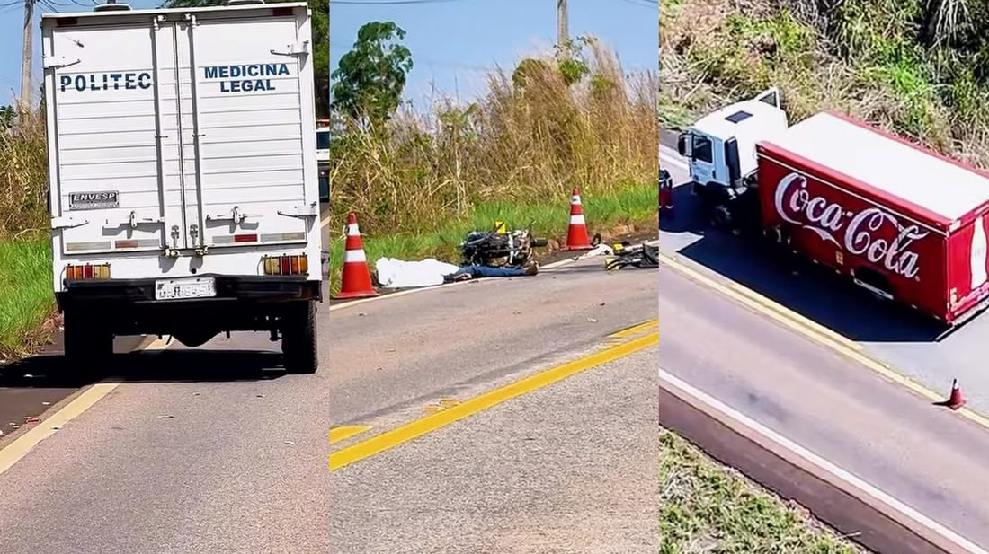 Motociclista morre ao tentar ultrapassar caminhão da Coca‑Cola em cidade de Mato Grosso