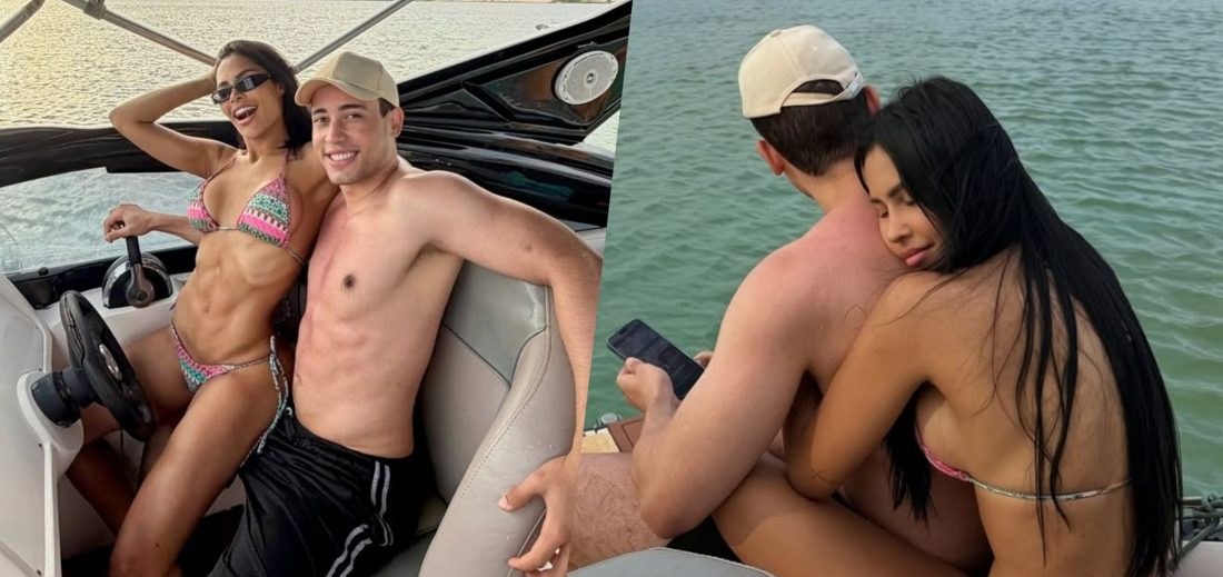 Flay exibe abdômen definido em passeio de barco ao lado do namorado e recebe elogios nas redes