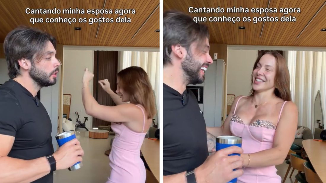 Influenciador Tiago Vieira diverte com cantadas para esposa baseadas em gostos dela