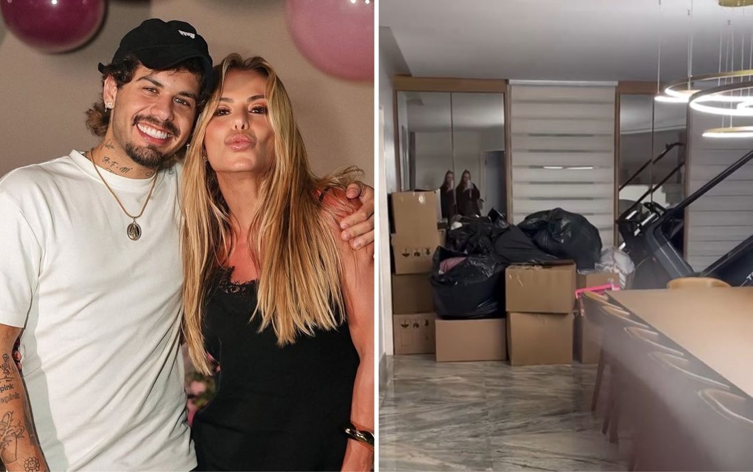 Poliana Rocha se surpreende ao encontrar mudança de Zé Felipe na sala da casa em Goiânia