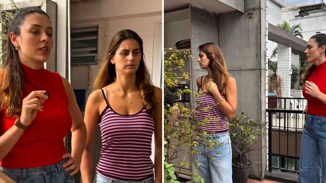 Atleta de vôlei Rosamaria visita obra da nova cobertura ao lado da namorada Cristal Mastrangelo e elogia o resultado