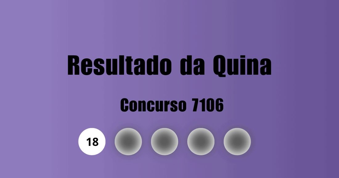 Quina 7106: números sorteados e prêmio de R$ 10,1 milhões são divulgados