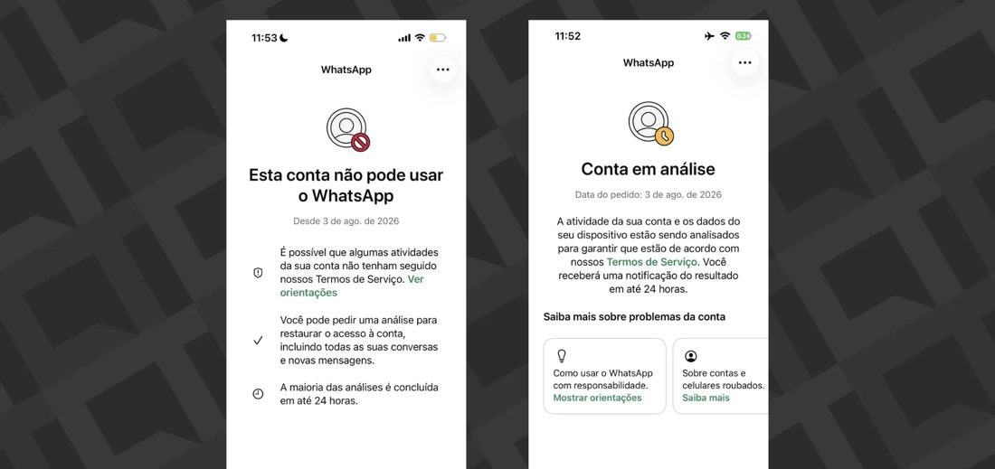 O que fazer se sua conta do WhatsApp for banida?