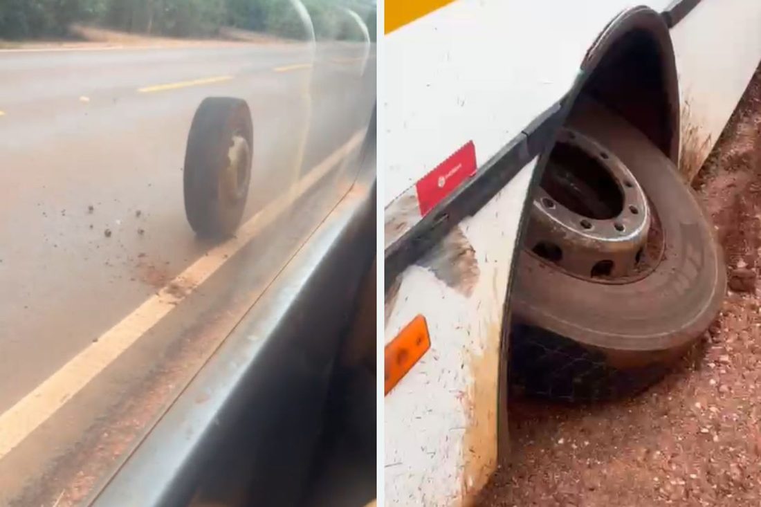 Roda de ônibus escolar se solta em Ponta Porã e gera protesto de mães