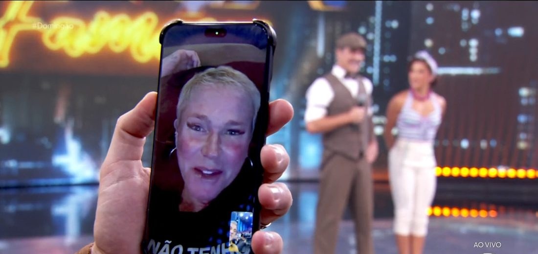 Xuxa surpreende no Dança dos Famosos com videochamada e declaração a Junno Andrade antes de apresentação