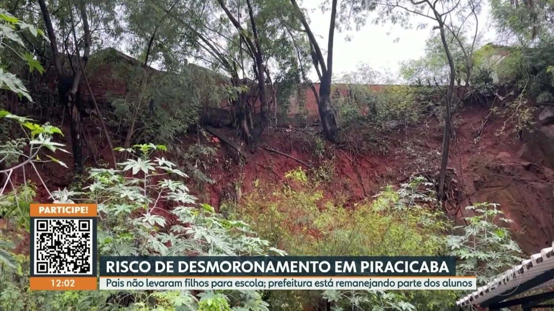 Pais protestam contra risco de deslizamento, baratas e alagamentos em escola municipal de Piracicaba
