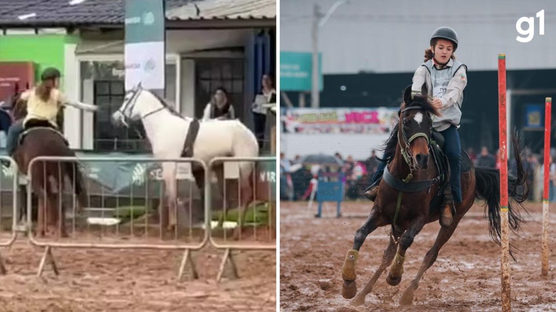 Menina de 12 anos controla cavalo desgovernado na Expointer e viraliza nas redes