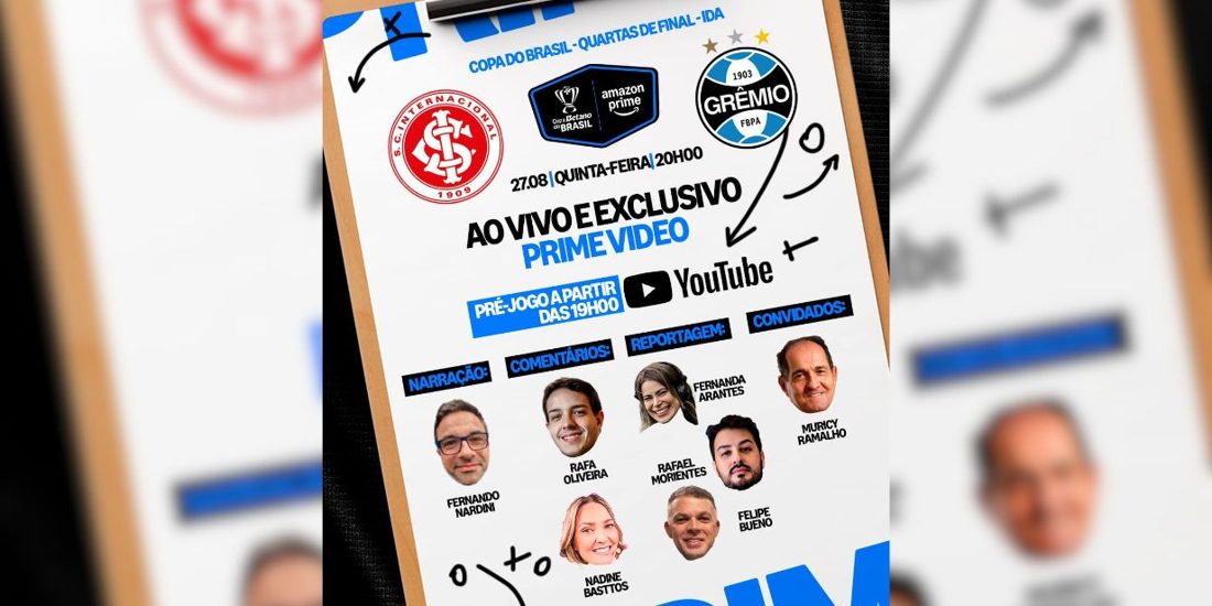 Prime Video inclui Muricy Ramalho como comentarista nos clássicos Gre‑Nal da Copa do Brasil 2026